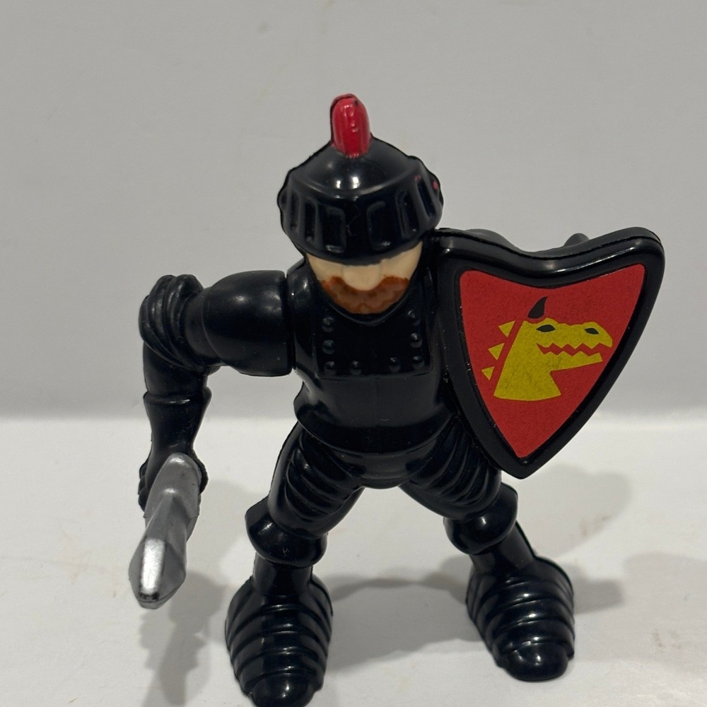 Fisher Price Great Adventures Black Knight Dragon Shield Figure 1995 Vintage